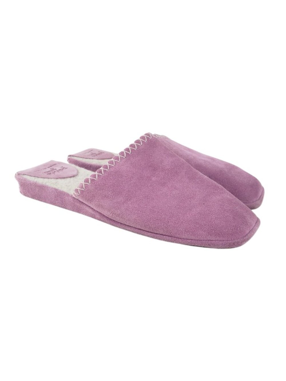 Patricia Green Made in Italy Lilac Suede Slide Slippers Wooly Lining Womens 7